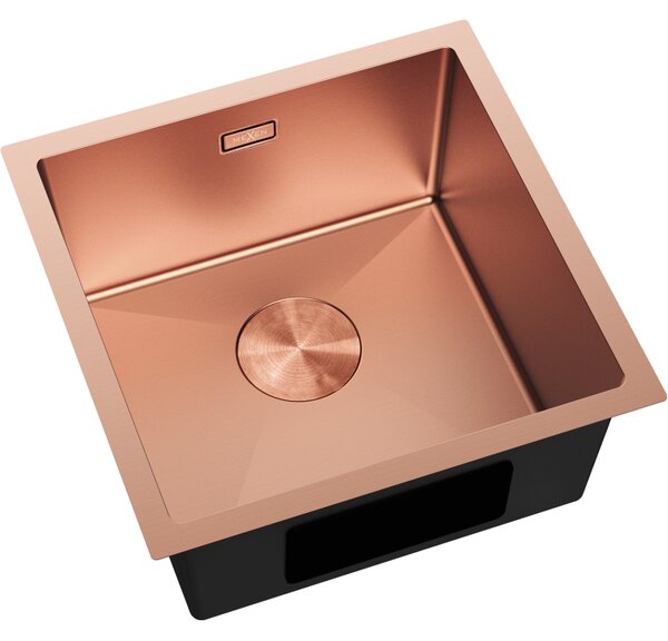 Chiuvetă Mexen Trixo, din oțel inoxidabil cu 1 cuvă, 440 x 440 mm, cupru periat, 6413441000-65