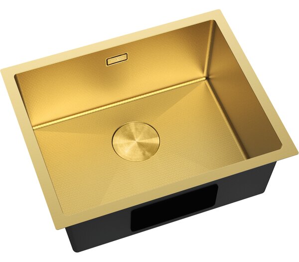 Chiuvetă Mexen Trixo, din oțel inoxidabil cu 1 cuvă, 540 x 440 mm, auriu periat, model fagure, 6414541000-55HC