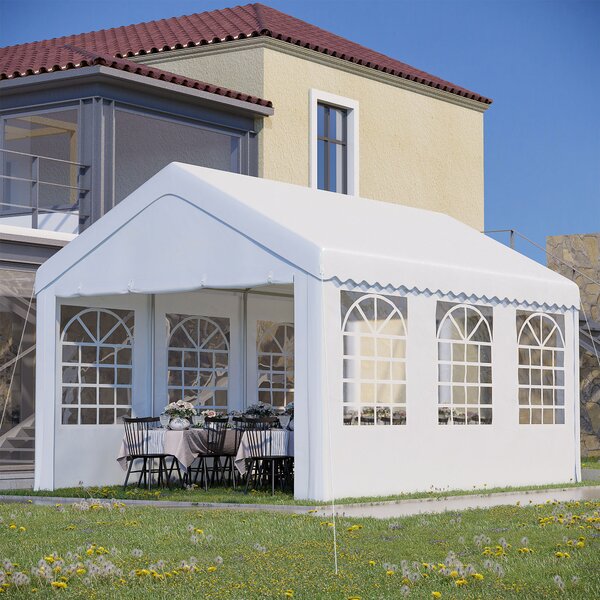 Outsunny Foisor de gradina si Exterior Marchiza pentru Petreceri Nunta si Cadru din Otel 6 x 4 m | Aosom Romania
