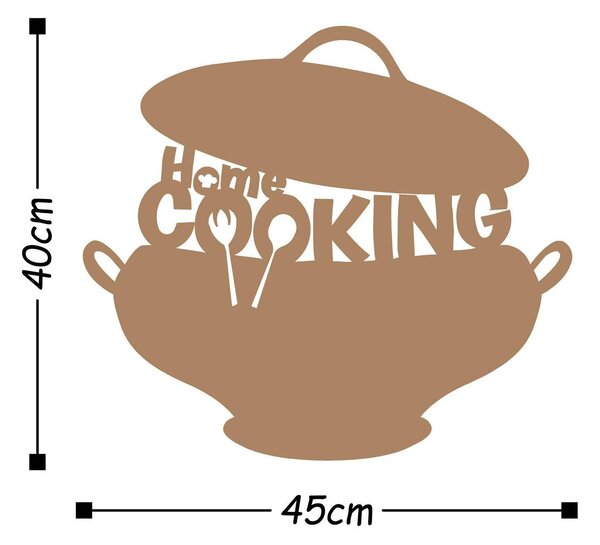 Decoratiune de perete Metal Cookıng-metalpot, Diverse culori, 40x45 cm