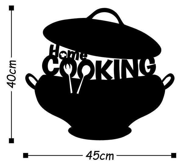 Decoratiune de perete Metal Cookıng-metalpot, Diverse culori, 40x45 cm