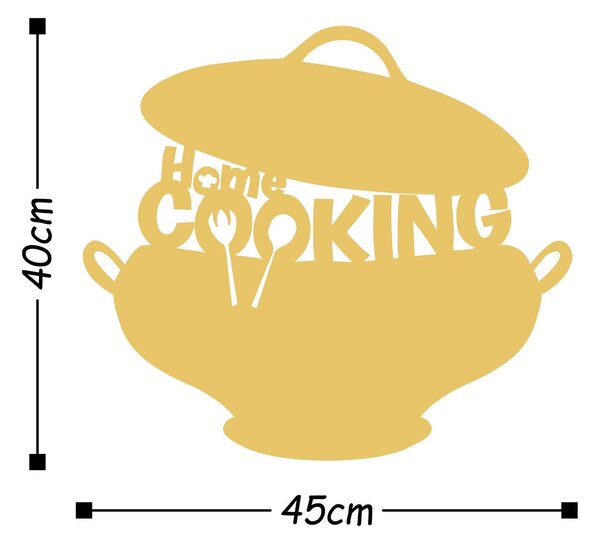Decoratiune de perete Metal Cookıng-metalpot, Diverse culori, 40x45 cm