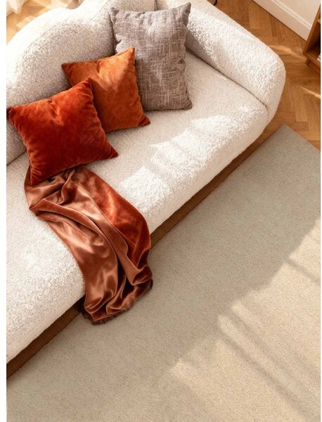 Covor bej țesut manual din lână 140x200 cm Puristic Knots – Elle Decoration