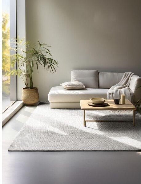 Covor gri deschis reversibil/țesut manual din iută 60x90 cm Bouclé Jaipur – Hanse Home