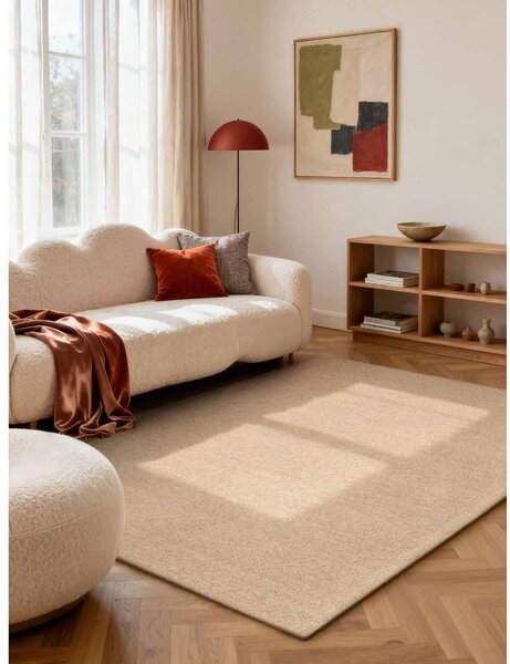 Covor în culoare naturală țesut manual din lână 140x200 cm Puristic Knots – Elle Decoration