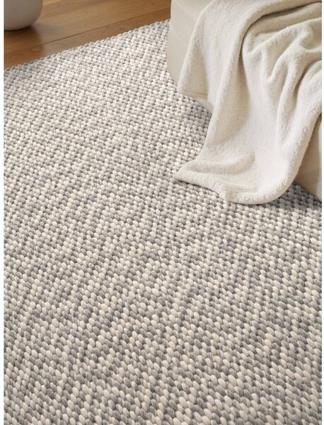 Covor gri deschis/crem țesut manual din lână 140x200 cm Lyon Beans – Elle Decoration
