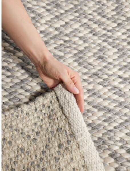 Covor gri deschis/crem țesut manual din lână 140x200 cm Lyon Beans – Elle Decoration