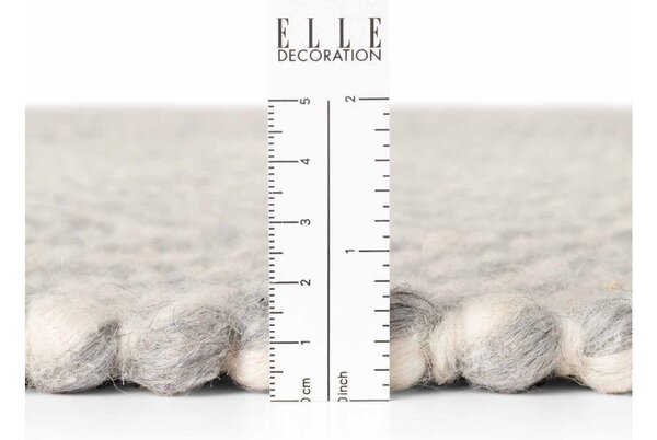 Covor gri deschis/crem țesut manual din lână 140x200 cm Lyon Beans – Elle Decoration