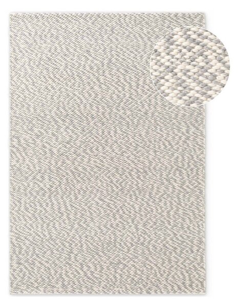 Covor gri deschis/crem țesut manual din lână 140x200 cm Lyon Beans – Elle Decoration