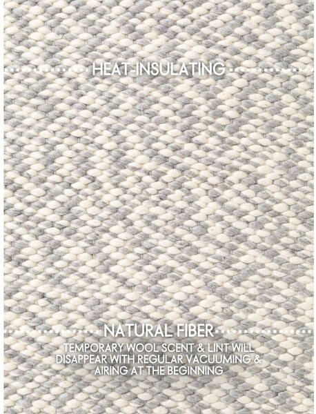 Covor gri deschis/crem țesut manual din lână 140x200 cm Lyon Beans – Elle Decoration