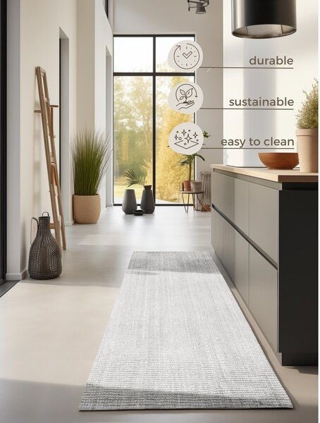 Covor tip traversă gri deschis reversibil/țesut manual din iută 80x200 cm Bouclé Jaipur – Hanse Home