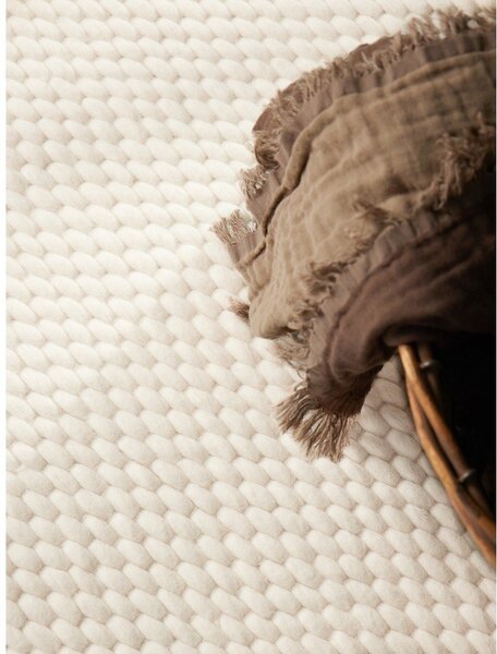 Covor crem țesut manual rotund din lână ø 160 cm Lyon Beans – Elle Decoration