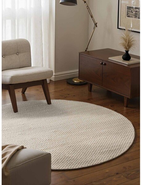 Covor crem țesut manual rotund din lână ø 160 cm Lyon Beans – Elle Decoration