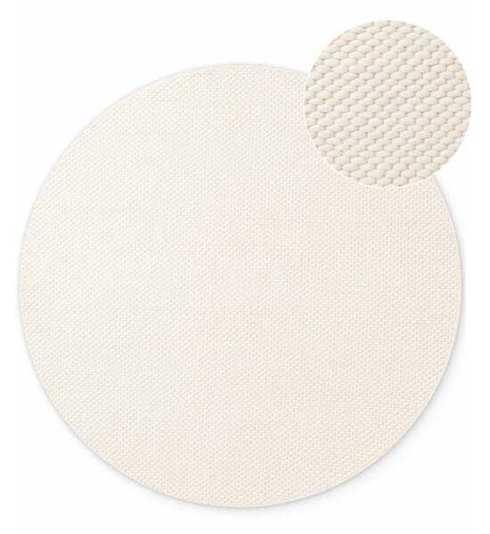 Covor crem țesut manual rotund din lână ø 160 cm Lyon Beans – Elle Decoration