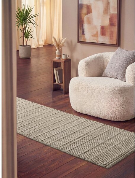Covor tip traversă crem țesut manual din lână 80x250 cm Camden Parker – Ted Baker