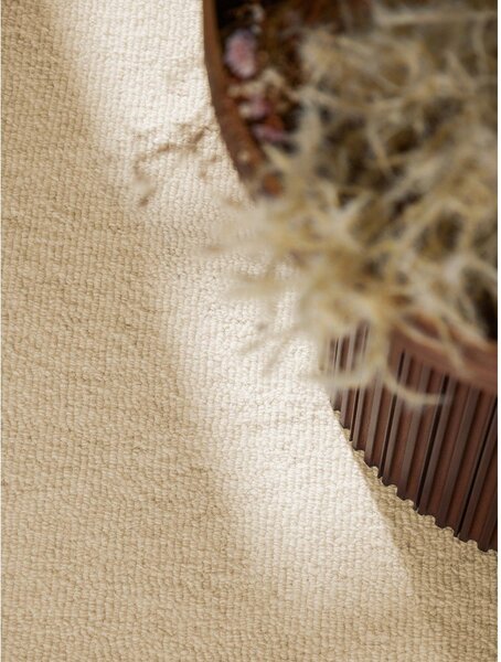 Covor bej țesut manual rotund din lână ø 160 cm Puristic Knots – Elle Decoration