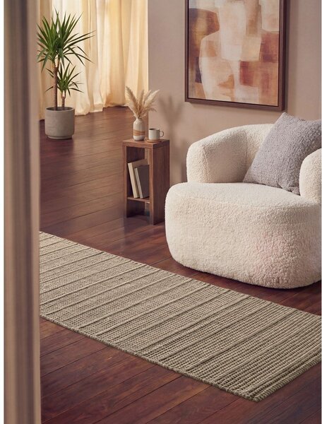 Covor tip traversă bej țesut manual din lână 80x250 cm Camden Parker – Ted Baker