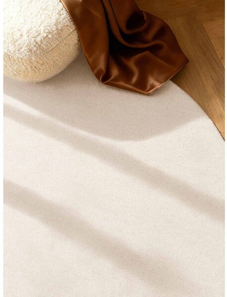 Covor crem țesut manual rotund din lână ø 160 cm Puristic Knots – Elle Decoration