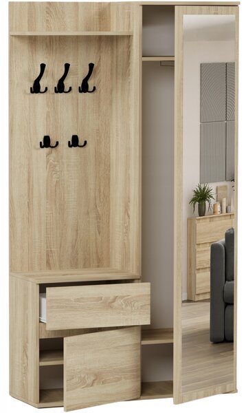 Set mobilier hol Viliana (stejar sonoma) (cu oglindă). Promo -16%. 1151906