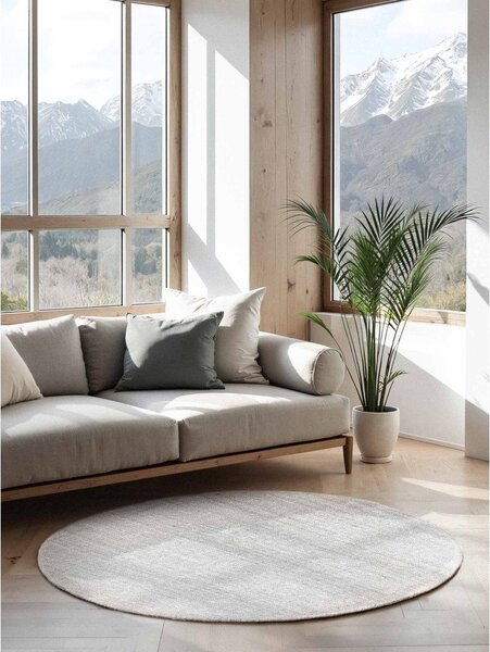 Covor gri deschis reversibil/țesut manual rotund din iută ø 160 cm Bouclé Jaipur – Hanse Home
