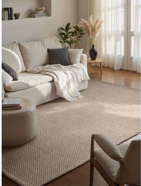 Covor bej țesut manual din lână 140x200 cm Lyon Beans – Elle Decoration