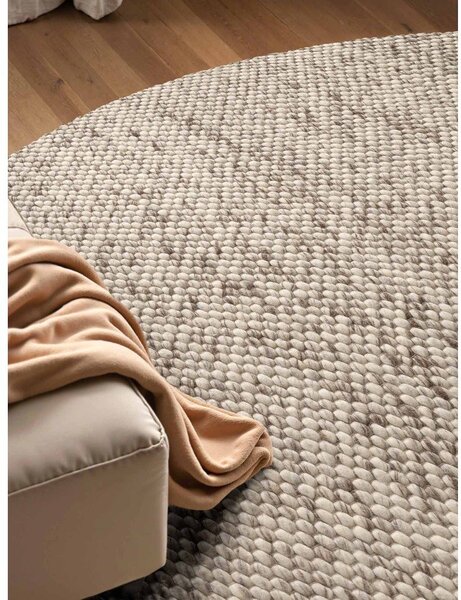 Covor bej/în culoare naturală țesut manual rotund din lână ø 160 cm Lyon Beans – Elle Decoration