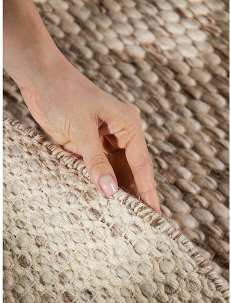 Covor bej/în culoare naturală țesut manual rotund din lână ø 160 cm Lyon Beans – Elle Decoration