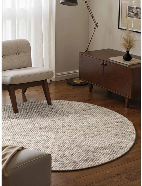 Covor bej/în culoare naturală țesut manual rotund din lână ø 160 cm Lyon Beans – Elle Decoration