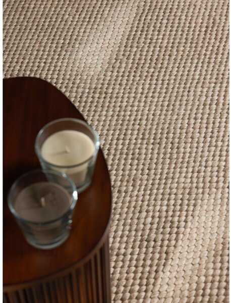 Covor bej țesut manual rotund din lână ø 160 cm Lyon Beans – Elle Decoration