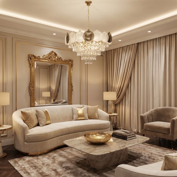 Lampă suspendată din cristal SWE084-CP 60cm GOLD