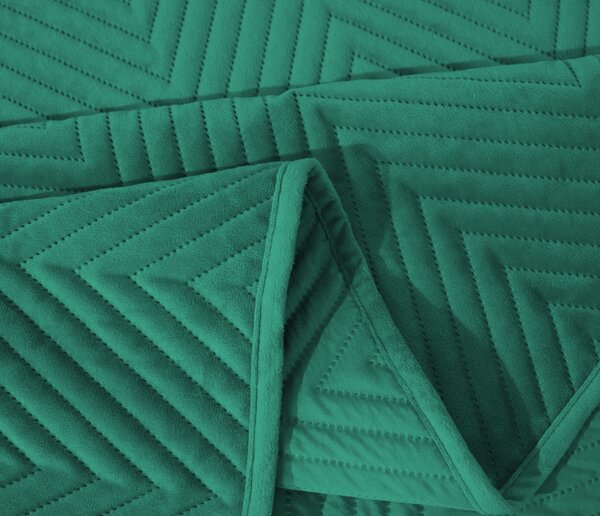 Cuvertura de pat din catifea verde ARROW VELVET Dimensiuni: 200 x 220 cm
