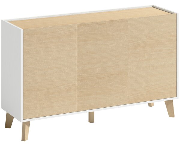 HOMCOM Bufet cu Uși Soft-Close 120 cm, Lemn și Alb | Aosom Romania