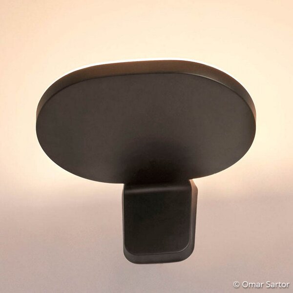 FLOS Oplight W1 aplică de perete LED, negru, reglabil, Negru, Camera de zi / sufragerie, Metal, Design