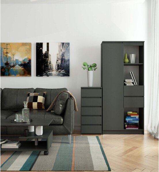 Comodă cu sertare Cipriano III (grafit). Promo -15%. 1152073