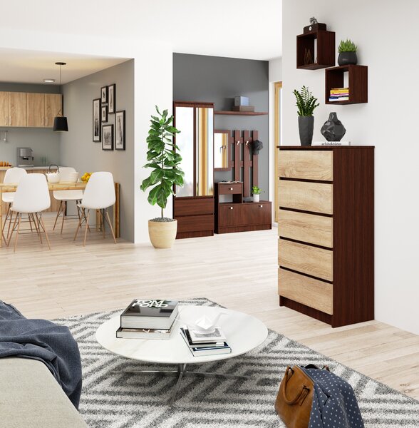 Comodă Kalista V (wenge + stejar sonoma). Promo -19%. 1151972
