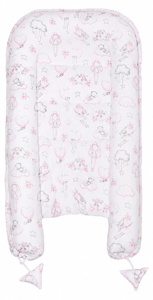 Cosulet bebelus pentru dormit Kidizi Baby Nest Cocoon 90x50 cm Fairy Clouds