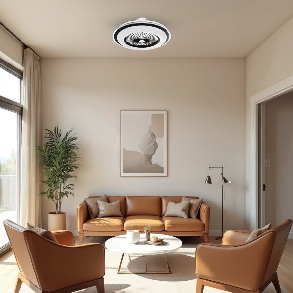 Plafonieră LED dimabilă cu ventilator ZEPHYR LED/48W/230V negru + telecomandă