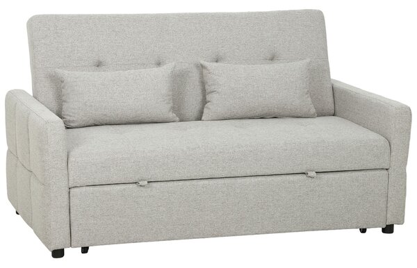 HOMCOM Canapea Pat cu Design Extensibil Clic Clac pentru 2 Locuri - Gri Deschis | Aosom Romania