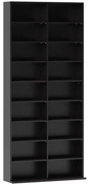 HOMCOM Raft pentru CD-uri cu 14 Rafturi Reglabile pentru 640 CD-uri/360 DVD-uri Negru | Aosom Romania