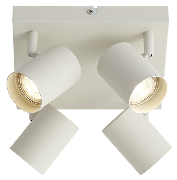 Spot modern de plafon bej cu 4 lumini reglabile - Jeana
