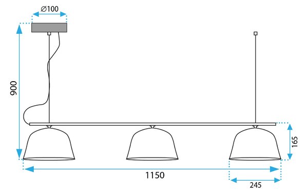 Lampă de tavan APP1478-3CP BLACK