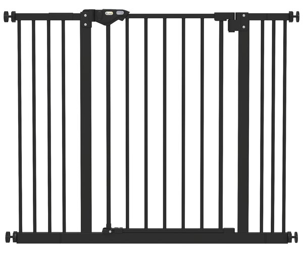PawHut Poartă Extensibilă pentru Câini fără Șuruburi, Poartă de Siguranță Reglabilă cu 2 Extensii, 68x72 cm, Negru | Aosom Romania