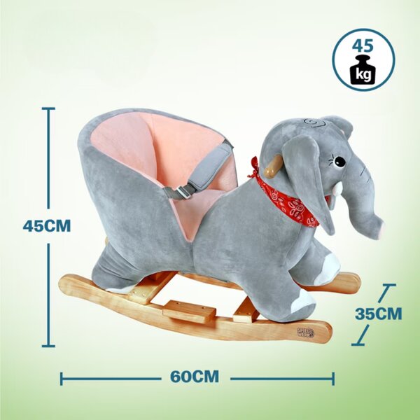 Jucărie balansoar elefant VICTOR cu centură de siguranță, gri Spielwerk