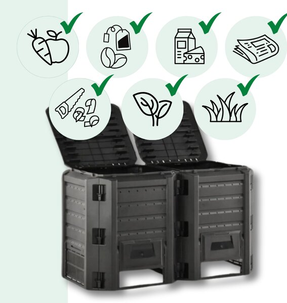 Compostor de grădină - Compogreen 800 l, negru Prosperplast