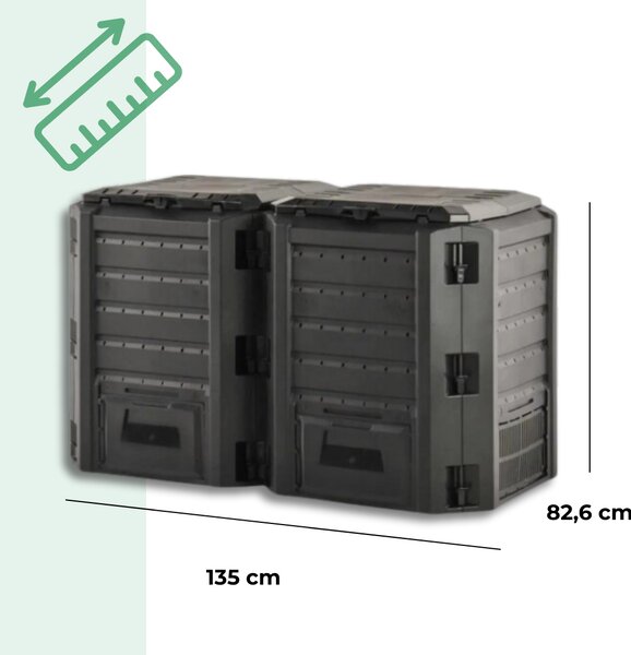 Compostor de grădină - Compogreen 800 l, negru Prosperplast
