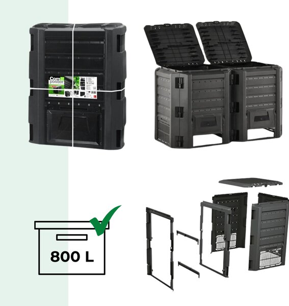 Compostor de grădină - Compogreen 800 l, negru Prosperplast