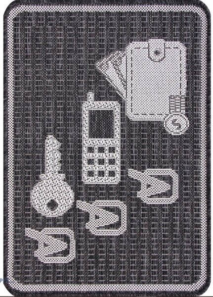 Covor Intrare, Model Flex Antiderapant 19685 80, Gri 50 x 80 cm Gri, Dreptunghi, 50x80