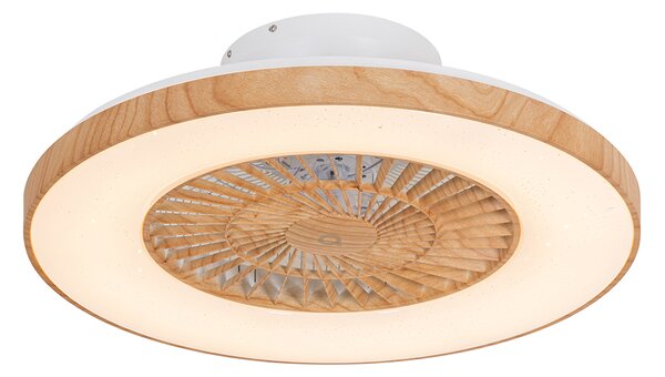 Ventilator de tavan din lemn cu LED cu telecomandă - Climo