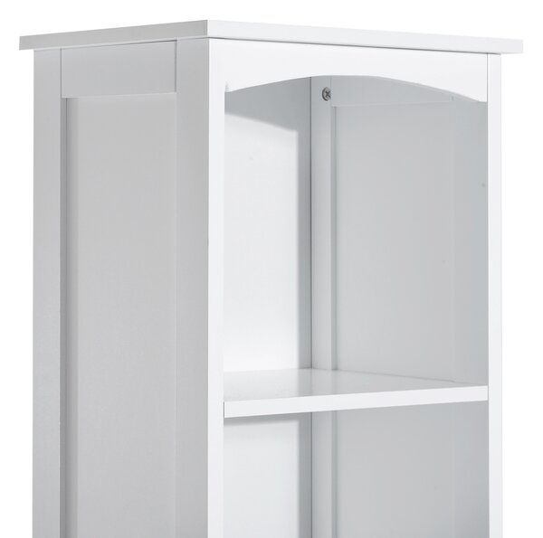 HOMCOM Dulap Înalt de Baie cu 3 Rafturi din MDF, 34x24x170 cm, Alb | Aosom Romania