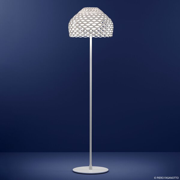 FLOS Tatou F lampadar dimabil, alb, reglabil, Alb, Camera de zi / sufragerie, Metal, Design